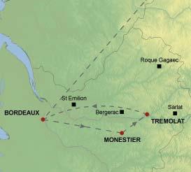 CASTLES OF THE DORDOGNE AND BORDEAUX In this holiday you explore the Dordogne region of France travelling out and back by train and fi nishing with a short stay in a food and wine hotel near Bordeaux.