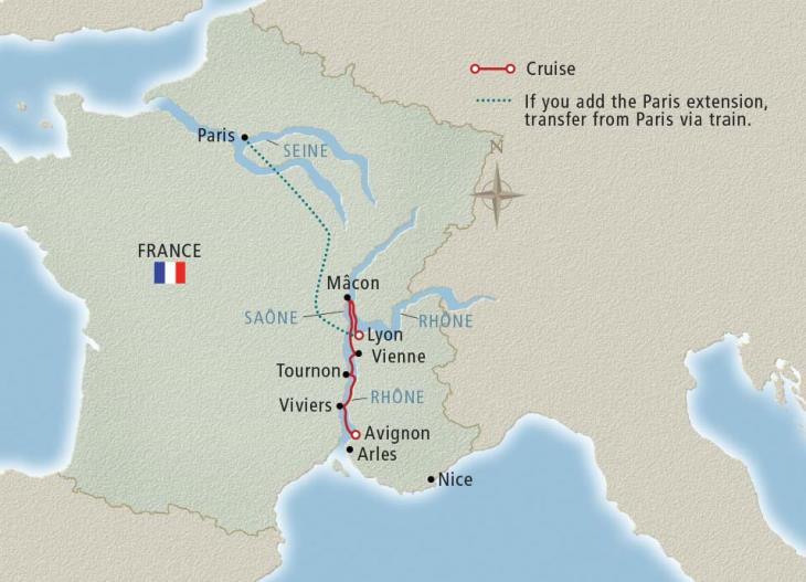 Lyon and Provence - 8 Days/7 Guided Tours/1 Country Date: April 19, 2017 Ship : Viking Delling #C103177 Sail the scenic Saône and Rhône Rivers through beautiful French countryside.