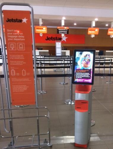 A number of check-in counters have been modified and lowered to allow easier access for people using a wheelchair.