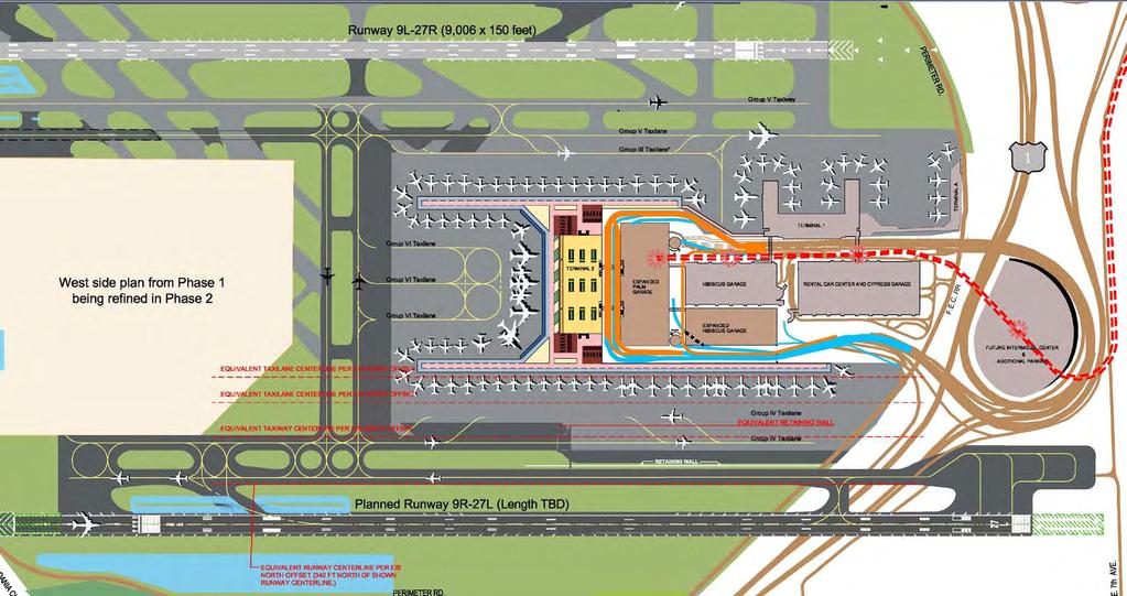 Figure ES-4 REDEVELOPMENT CONCEPT OPTION 2C Redevelopment Concept Option 2C This option (shown on Figure ES-4) provides for incremental development to achieve ultimate redevelopment of the terminal