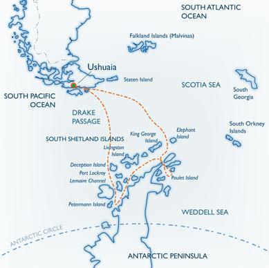 The Drake Passage also marks the northern limit of many Antarctic seabirds.
