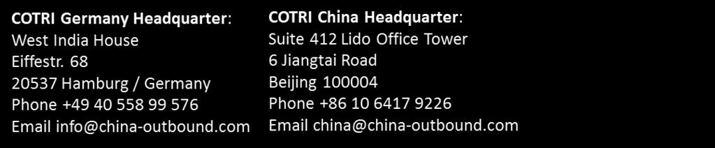 COTRI China Outbound Tourism Research Institute Since 2004, COTRI has been enabling big and small companies and organisations on all continents to understand