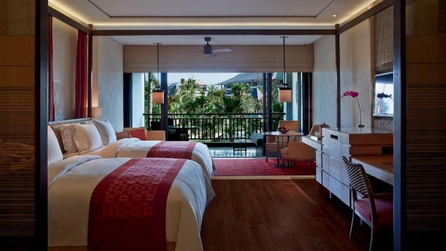 Sawangan Junior Suite Live the ultra-high life for two nights in this spacious 100 sq. m suite complete with a large bedroom, bathroom area and your own private balcony.