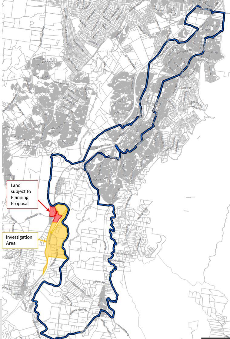 Figure 5 Investigation areas (red and yellow) in context