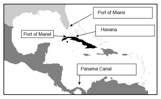 New Puerto de Mariel well positioned to play a role in US- Cuba trade and develop as a transhipment point for goods into and out of the US. Puerto de Mariel is 246 nautical miles from Miami.