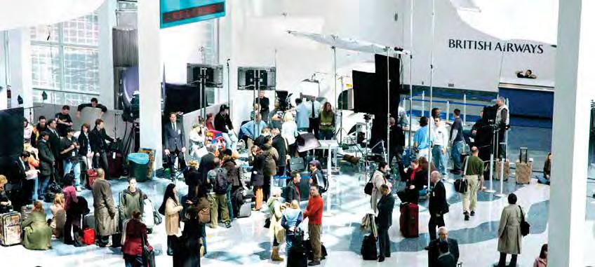 PHOTO ABOVE: The LACC West Hall lobby transformed into an airport