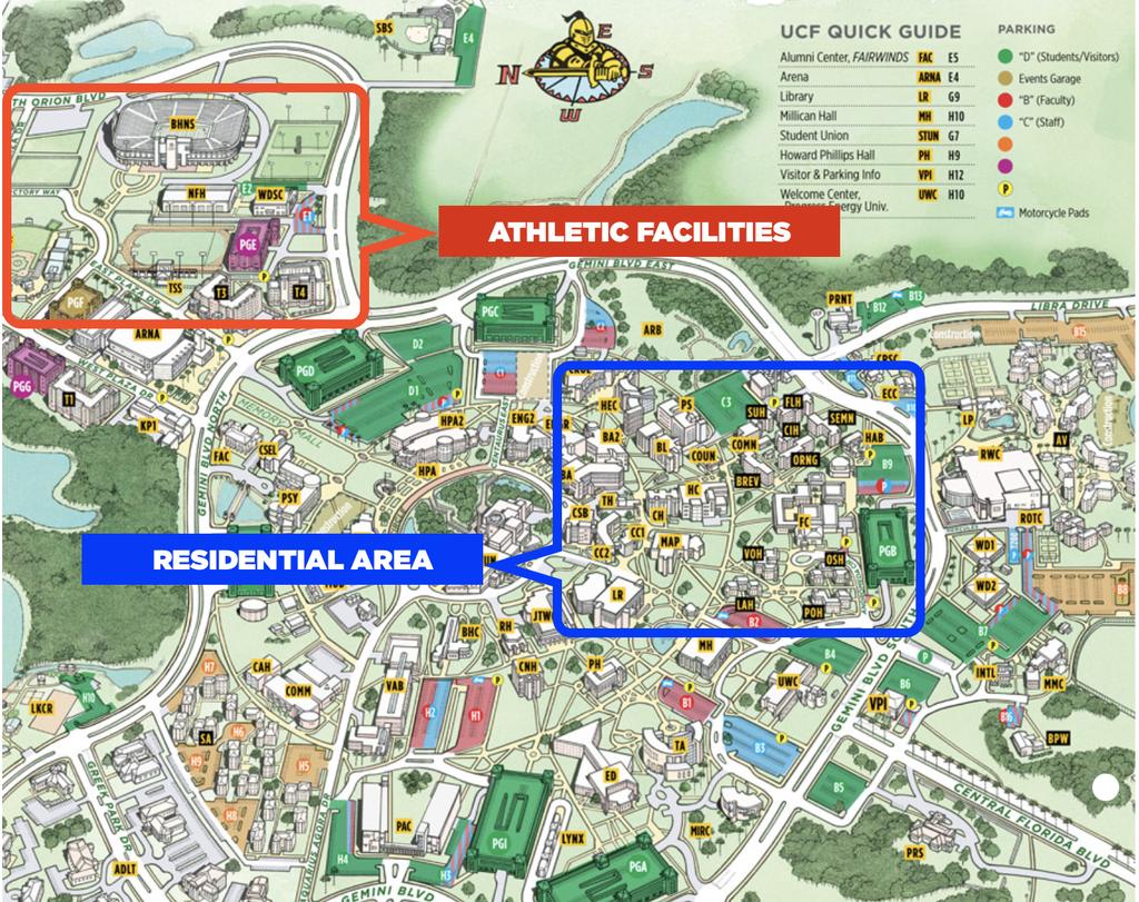 CENTRL FLORID GIRLS SOCCER CMPS SUMMER 2018 Maps & Directions Campus Map Residential rea Check-in for all campers will be at LIBR COMMUNITY CENTER Check-out for Residential Campers is also at the
