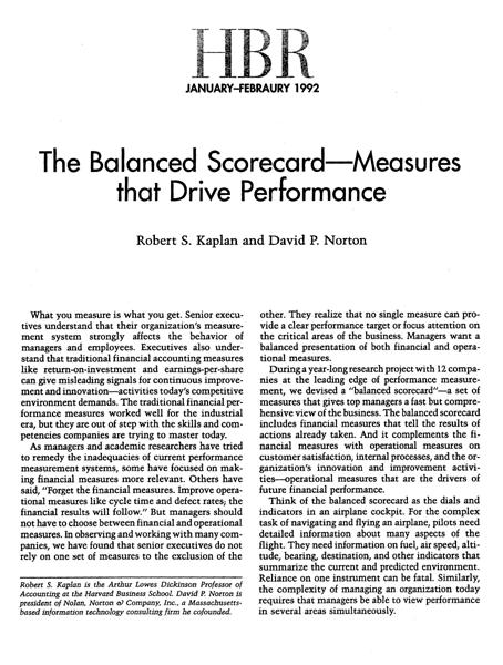 Prva ideja za BSC u 1992 Balanced Scorecard u 1992 Uskladjena lista merila