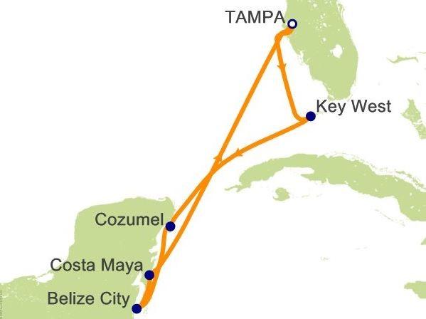25 Rhapsody of the Seas 7 Night Western Caribbean Holiday Cruise December 22-29, 2018 Sailing roundtrip from Tampa to Key West, Cozumel, Belize City and Costa Maya Inside Cabin Cat.
