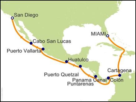 2D - $1,045 pp Price Includes: Bus transportation, 5-night cruise, port taxes & government fees, travel protection insurance Jewel of the Seas 16 Night Panama Canal Westbound Cruise February 25 -