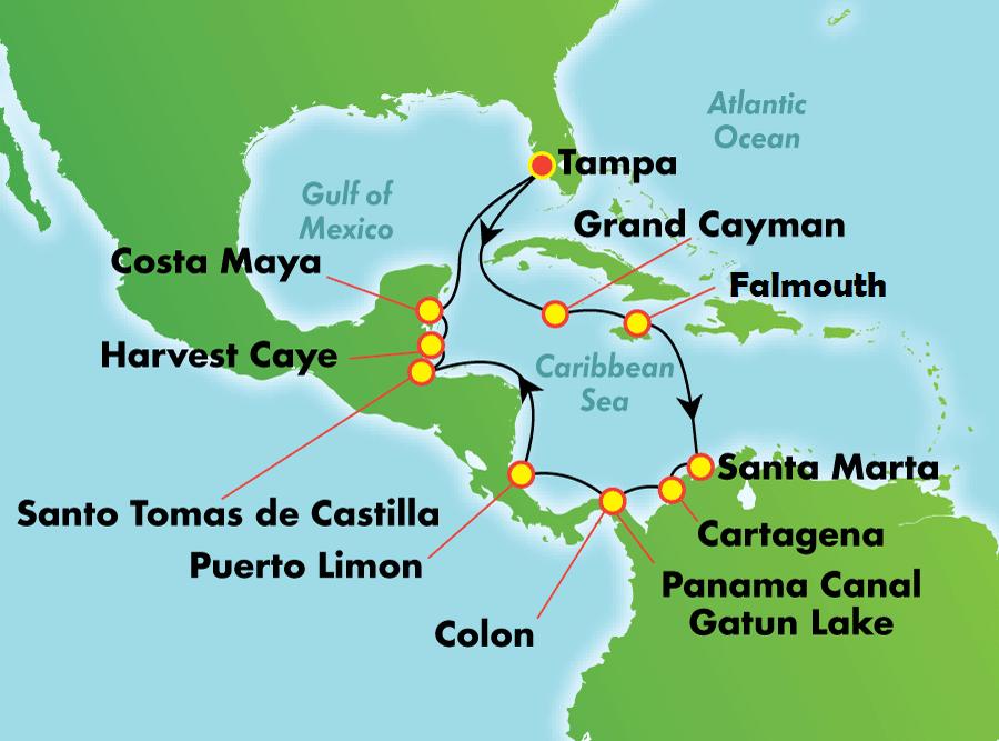 44 Norwegian Pearl 14 Day Panama Canal Cruise November 4-18, 2018 Sailing roundtrip from Tampa to Grand Cayman,