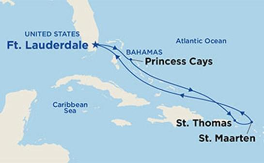 48 Regal Princess 7 Day Eastern Caribbean Cruise February 3-10, 2019 Sailing from Ft. Lauderdale to Princess Cays, St. Thomas and St.
