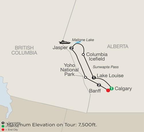6 Great Resorts of the Canadian Rockies 7 Day Tour From Calgary to