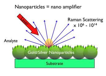 Površinski pojačana ramanska spektroskopija Surface-enhanced Raman spectroscopy (SERS) Mehanizam nastanka SERS-a.