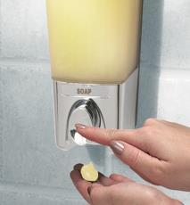 Soap Dispenser 2011.176 Adheres to shower wall or by sink.