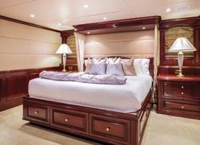 She sleeps up to eleven guests in 5 staterooms each with en-suite bath.