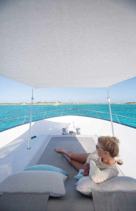 A large Jacuzzi, barbecue, sun loungers and several viewing chairs create the perfect space to enjoy when underway.