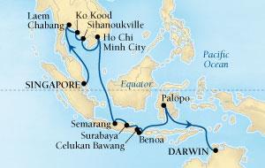 Bawang, Bali, 10:00-19:00 1 Bali, 1 At Sea 1 Palopo, Sulawesi, 1 0 At Sea 1 Darwin, Australia ON Arrive