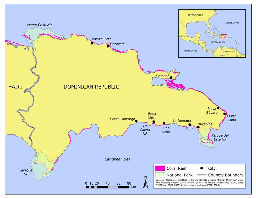 1. Coralline Beaches in the Dominican Republic: Two Studies The economy of the Caribbean region is strongly dependent on tourism, which accounts for approximately 15 percent of the area s gross