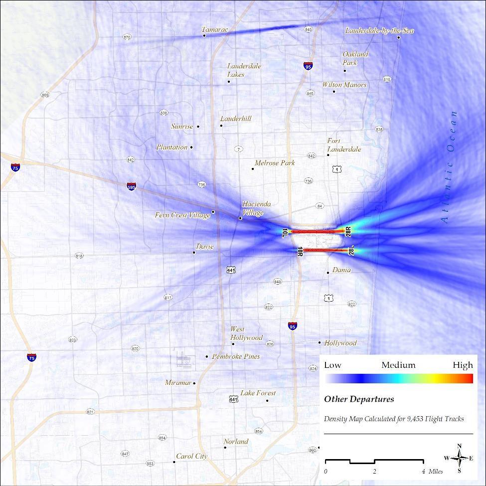 Relative Airspace Density For All Propeller and Non-Scheduled