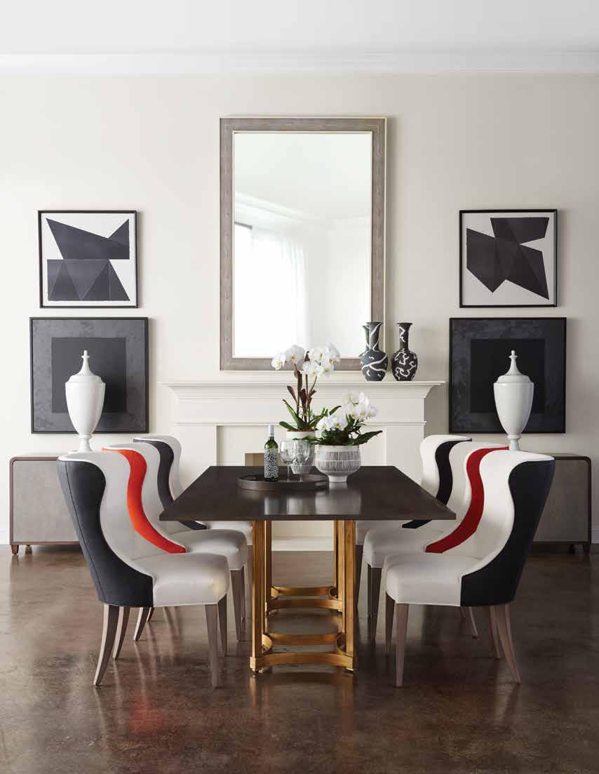 40 MODERN LIVING MODERN LIVING 41 STELLA TABLE Solid metal pedestal base designed for its functionality as a single base to an elegant entry table or round or square dining table.