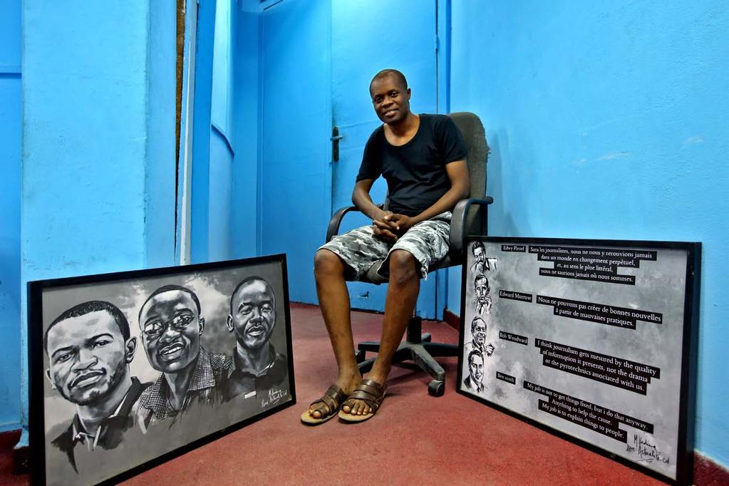 Patient Ligodi, a young journalist and director of the website Actualité Congo which deals with