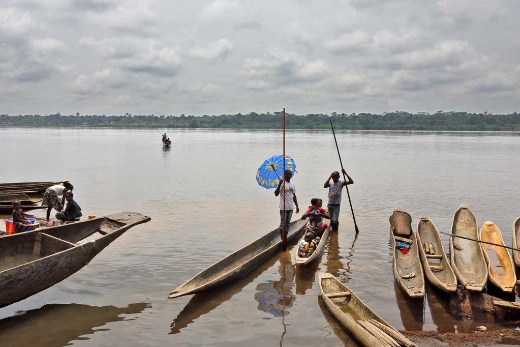 Dugouts on the Congo River in Lowa