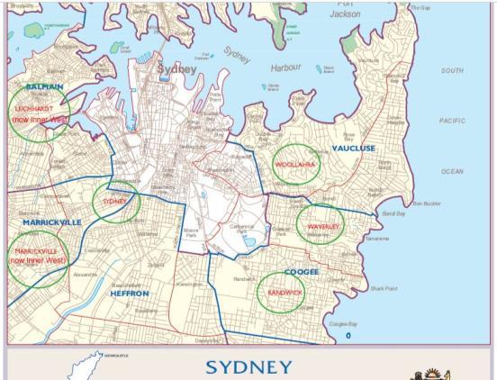In 2004, City of South Sydney merged into City of Sydney City of Sydney included CBD, Pyrmont and Ultimo to the west, Haymarket to the south, and other