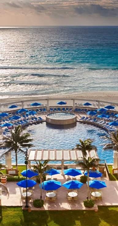 TIO N INF O R M A TION A B O U T THIS C ANC U N R ESOR T Feast your eyes on the cool blue of the Caribbean while sinking your toes into talcum-white sand at the Marriott Cancun Resort.