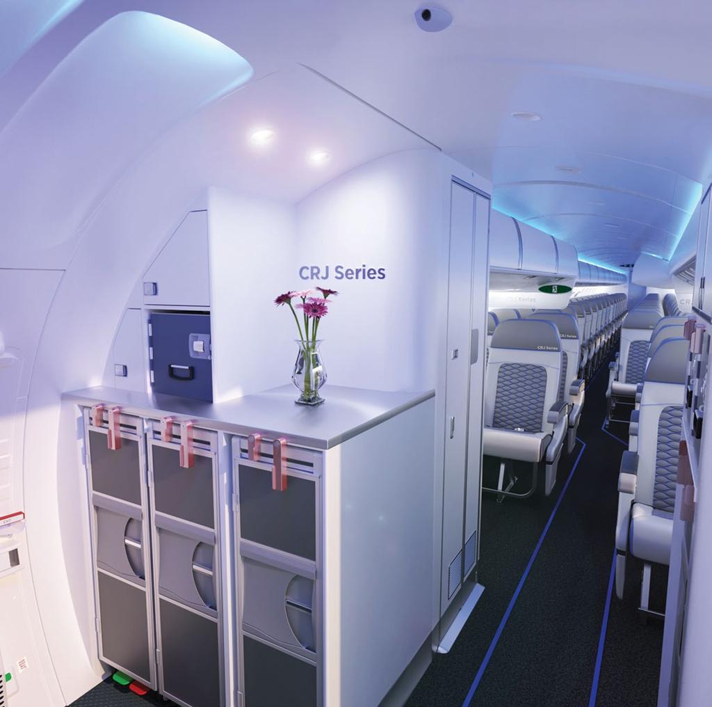 Full LED lighting, with available mood lighting effects, create airline specific environments and a pleasing,