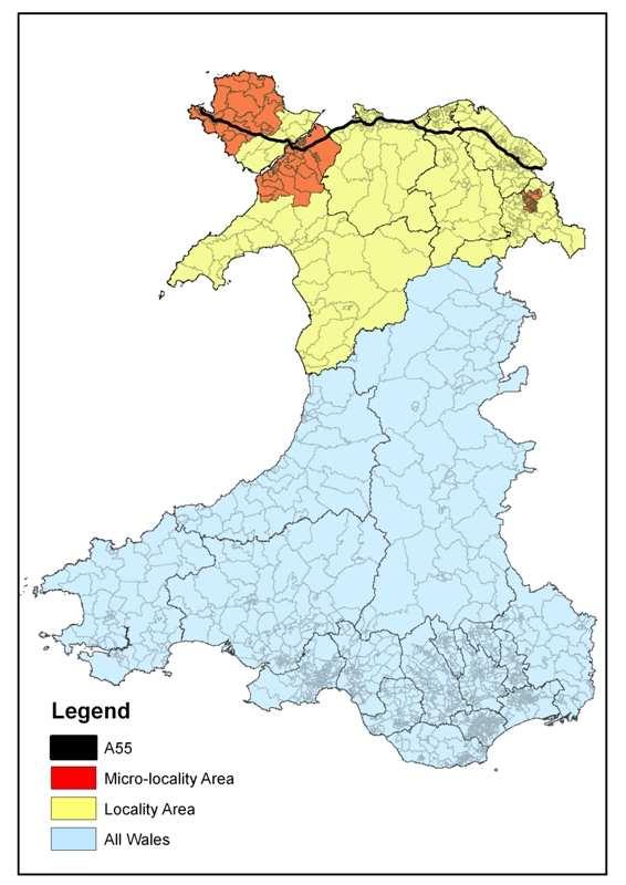 Section 1: Introduction: Defining Localities 1.1 The A55 Corridor Heterogeneity and Connectivity WISERD@Bangor undertakes the localities work in North Wales. We provide an account of the A55 corridor.