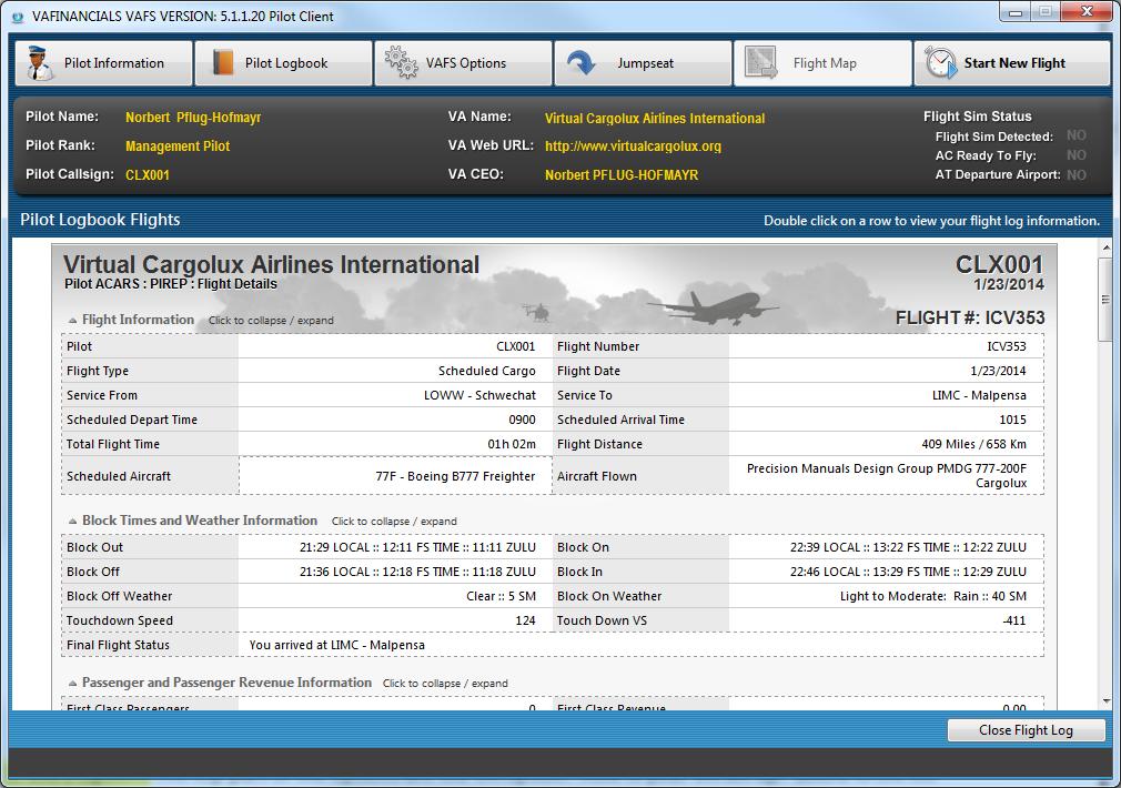2. Pilot Logbook This page give you an overview of complete list of flight you have currently