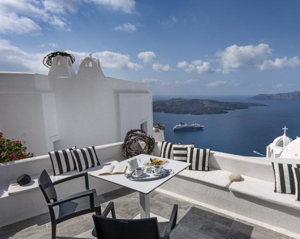 Suggested Hotels in Santorini Mystique Hotel Located on Oia s most famous cliffs, Mystique features an infinity pool with a sun deck and a bar with breathtaking views to the Volcano and the Caldera.