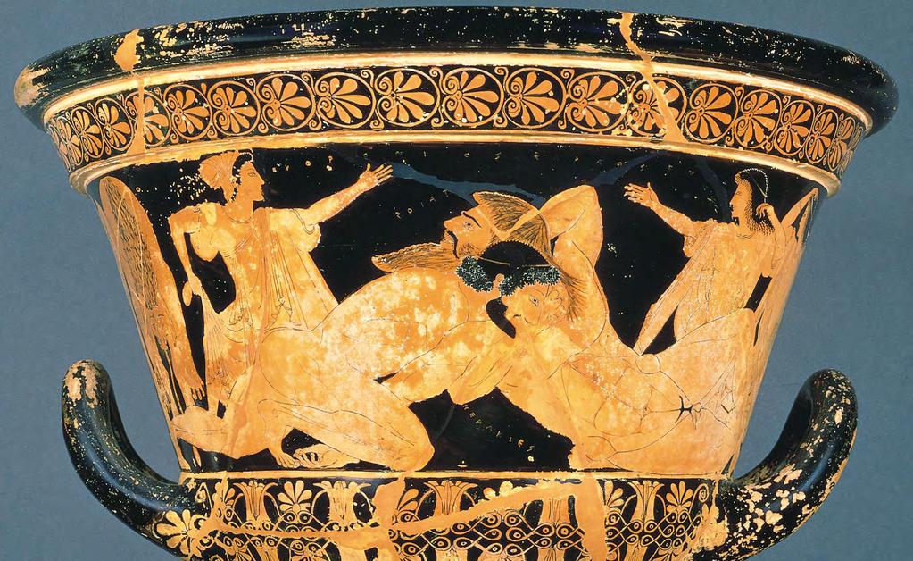 EUPHRONIOS, Herakles wrestling Antaios (detail of an Athenian red-figure calyx krater),