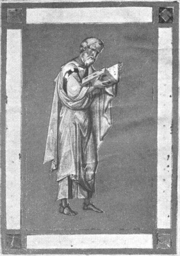 ANONYMOUS PAINTER, St Matthew reading, Tempera on vellum, COD.