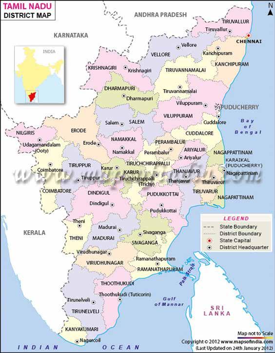 Annexure 1: District Map of Tamil Nadu Source: