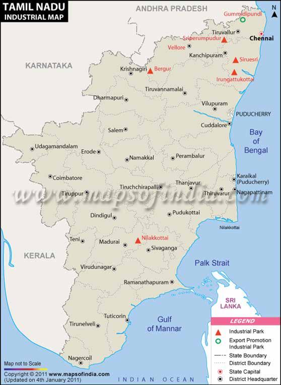 Annexure 4: Industrial Map of Tamil Nadu Source: