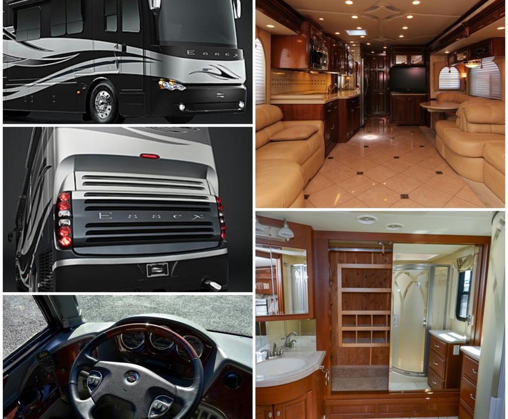 Ideal for extended tailgating, music festivals, family vacations, corporate functions and more Luxuriously appointed with heated tile floors, tile backsplash and premium leather 4 HDTVs throughout