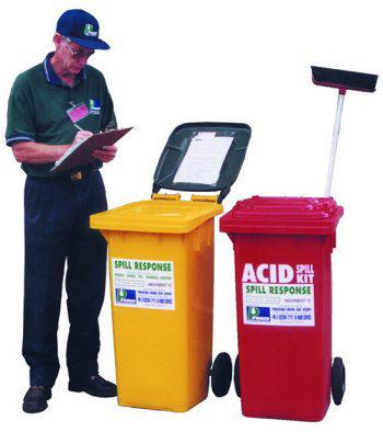 weatherproof audit cover for bins All clean-up utensils included in kits Clearly marked
