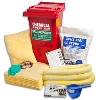 lid) clean up utensils (broom, dustpan & brush, waste bags & ties) (+GST) Prenco Budget Hazchem Spill Containment Kit (medium) PHSK-120B Haz 1 120 L red wheelie bin (clearly labelled CHEMICAL Spill