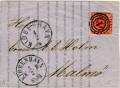According to Cours Circulaire 1852/11 dated 30 June 1852 article I A-2: The postage for printed matter between Denmark and Sweden was 2/3 Lübeck Schillinge per lod to each of the countries.