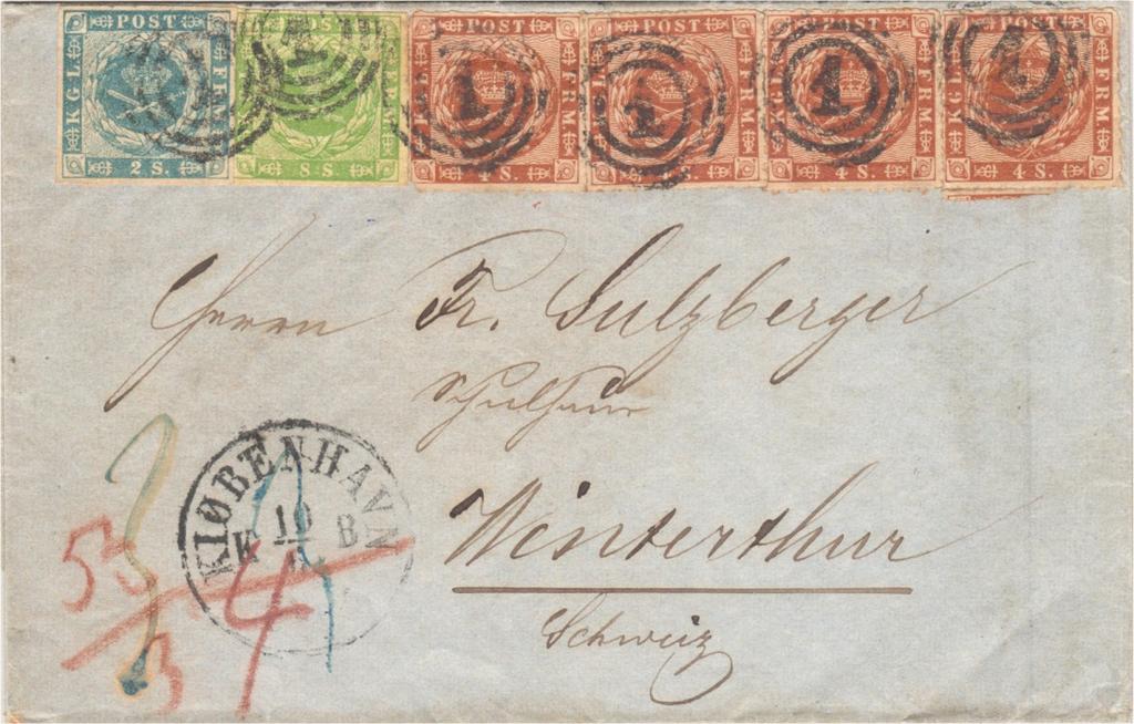 Letter to Wintherthur correct franked with the
