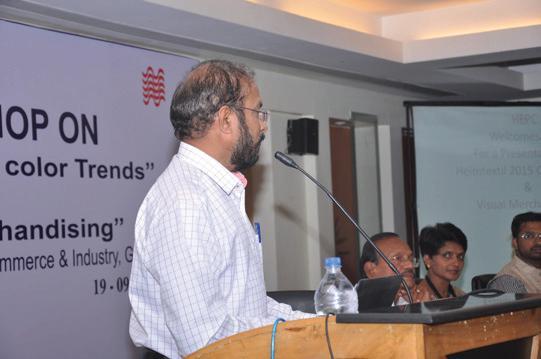 Professor, National Institute of Fashion Technology (NIFT), Chennai made a presentation interpreting Heimtextil 2015 Color trends