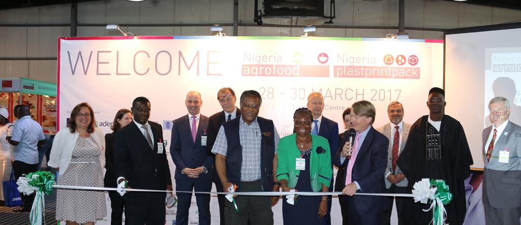 28-30 March 2017 agrofood Nigeria 2017 was officially opened under the motto ADDING VALUE TO THE MODERNISATION OF THE NIGERIAN AGROFOOD and PLASTPRINTPACK INDUSTRY on 28 March by: Hon.