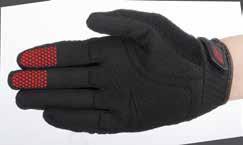 Padded top fingers for comfort and protection against light impacts. Additional shock absorbing performance provided by Neoprene padded knuckle.