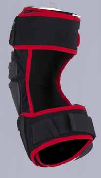 Innovative elbow protector construction features over injected special developed PU impact absorption material on breathable mesh.
