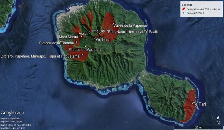 Tahiti s KBA map : Key