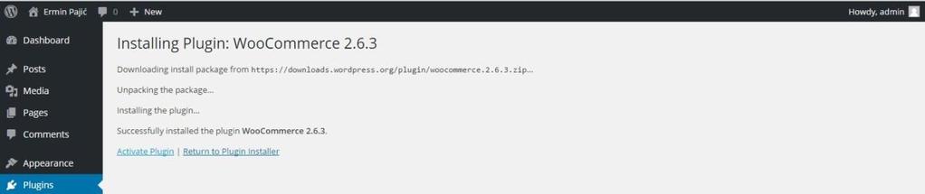Slika 22. Početan izbor najbitnijh značajki prilikom instalacije WooCommerce-a Nakon same instalacije moramo stisnuti Activate plugin (Slika 23.