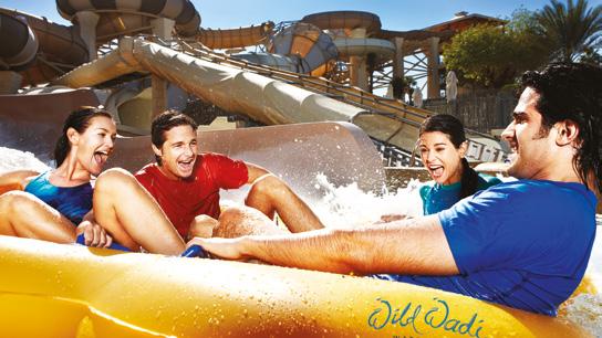 YOUR HAPPY PLACE Wild Wadi Waterpark Wadi Adventures Al Ain Aquaventure The Lost Chambers Situated right in front of the iconic Burj Al Arab and adjacent to the worldfamous Jumeirah Beach Hotel, Wild