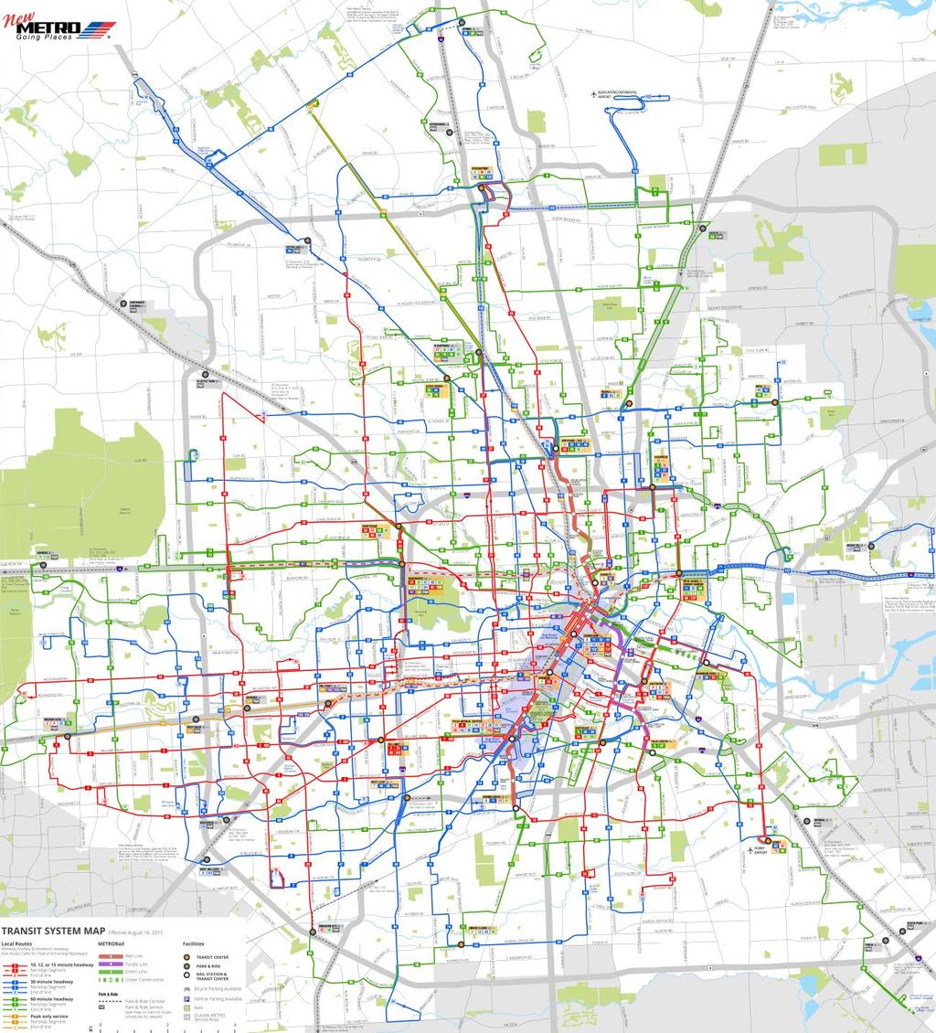 Local Network: Local Bus Service Map Houston METRO